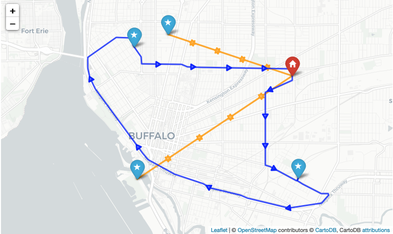 routes displayed